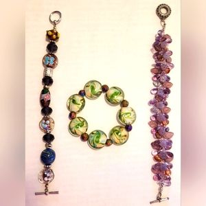 Glass beaded bracelet bundle